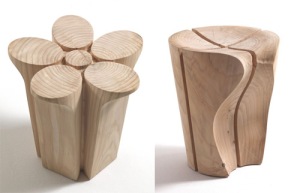 solid wood-stools fiore delta - karim-rashid